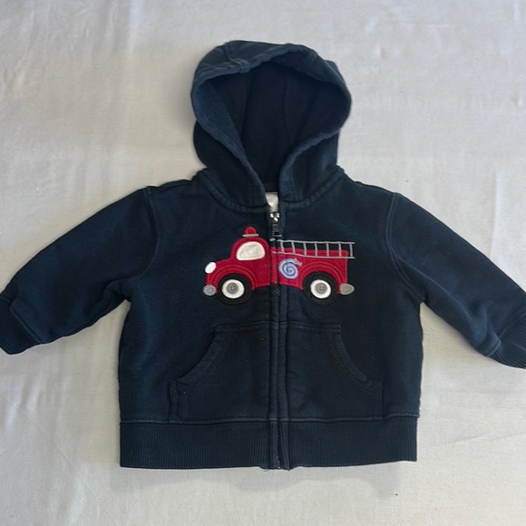 Gymboree Other - Gymboree - Charcoal Baby Hoodie with fire engine design